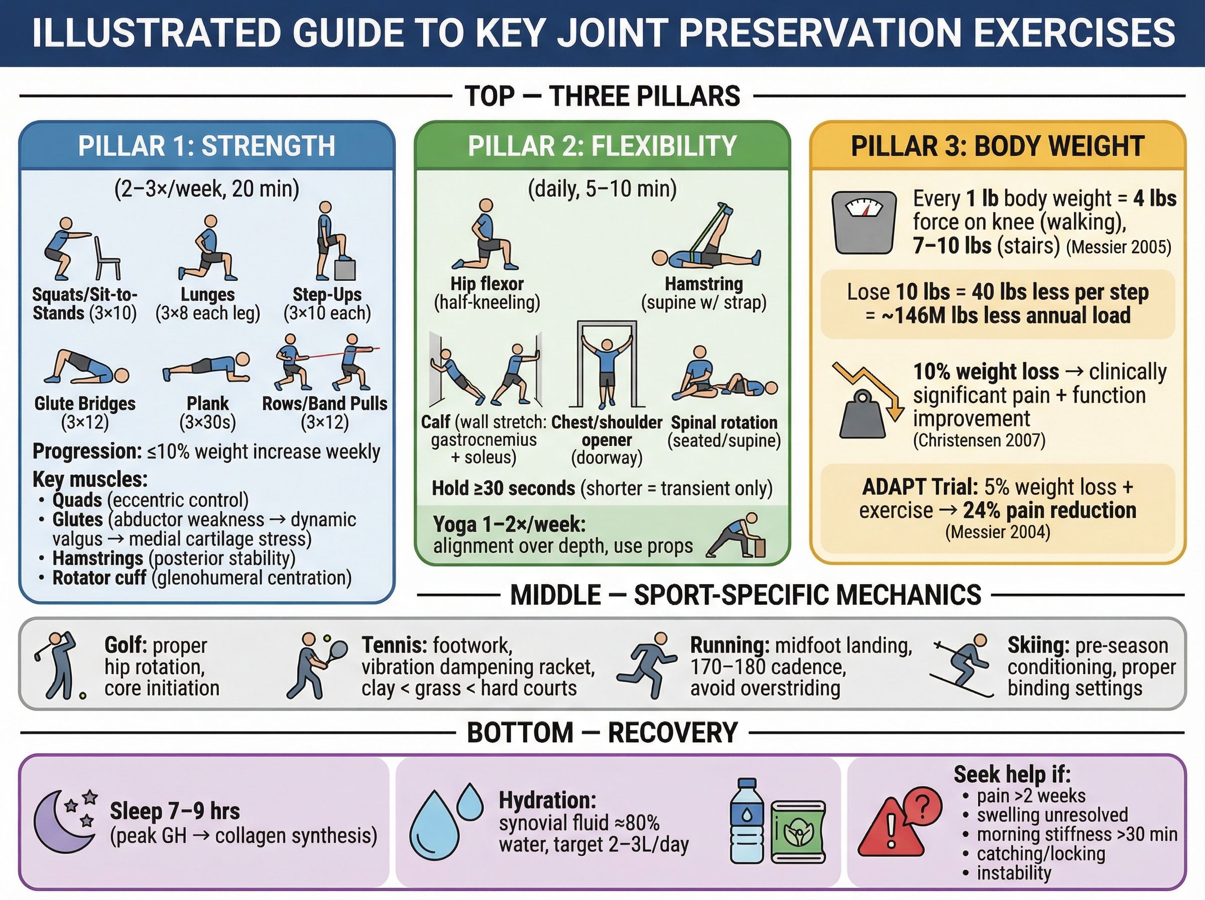 The three pillars of joint preservation: strength, mobility, and nutrition