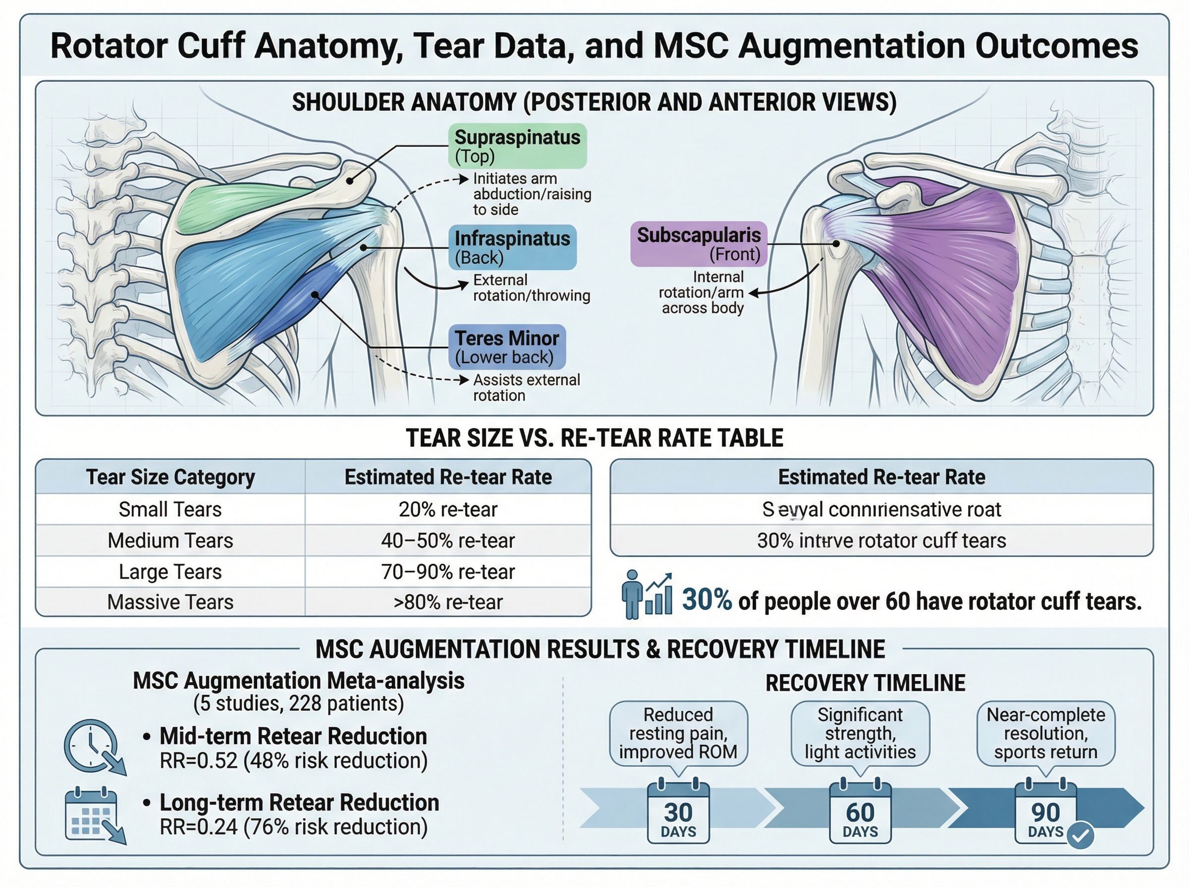 Anatomy diagram of rotator cuff muscles and tendons
