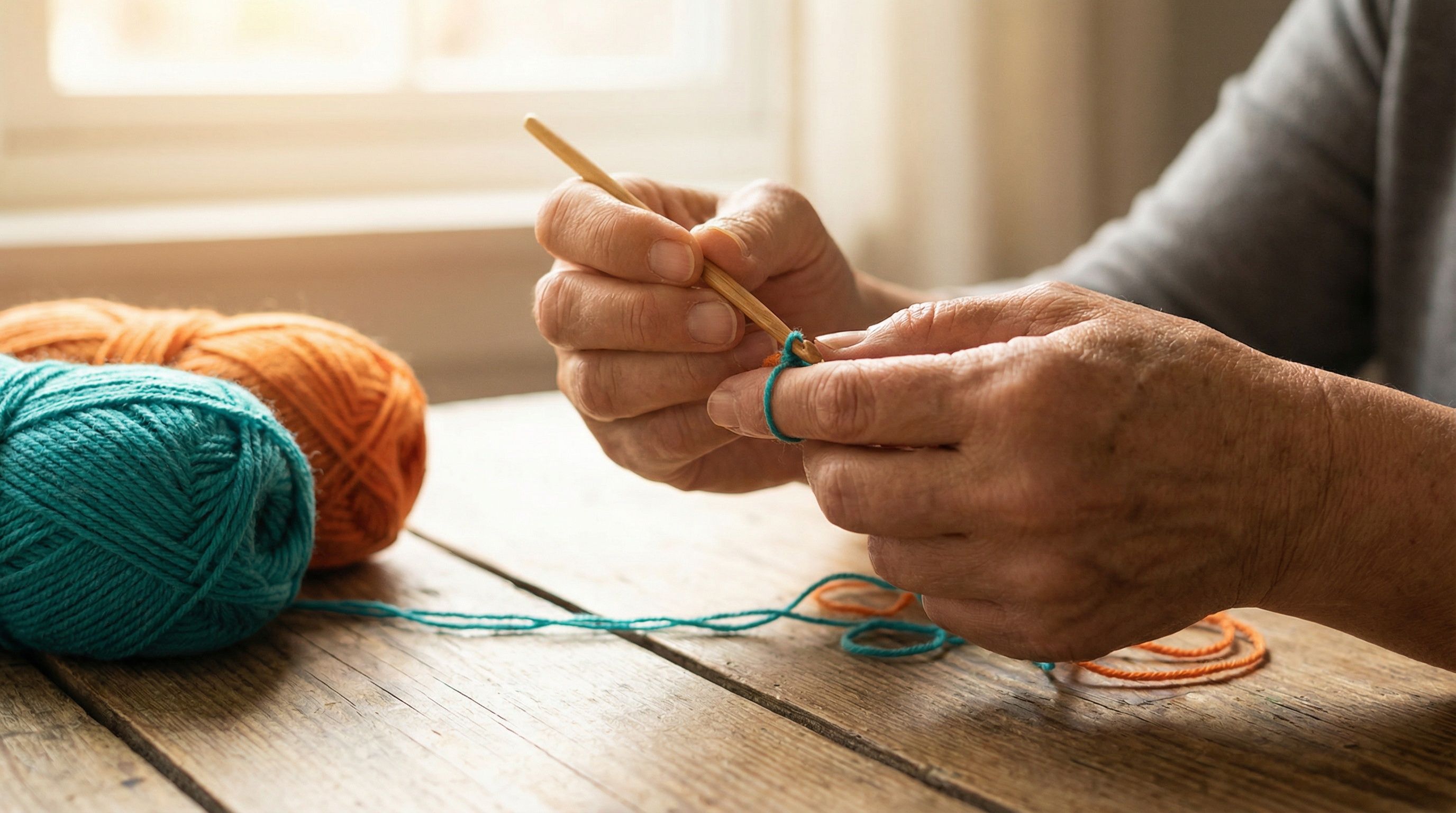 Person using their hands freely — writing, cooking, or crafting