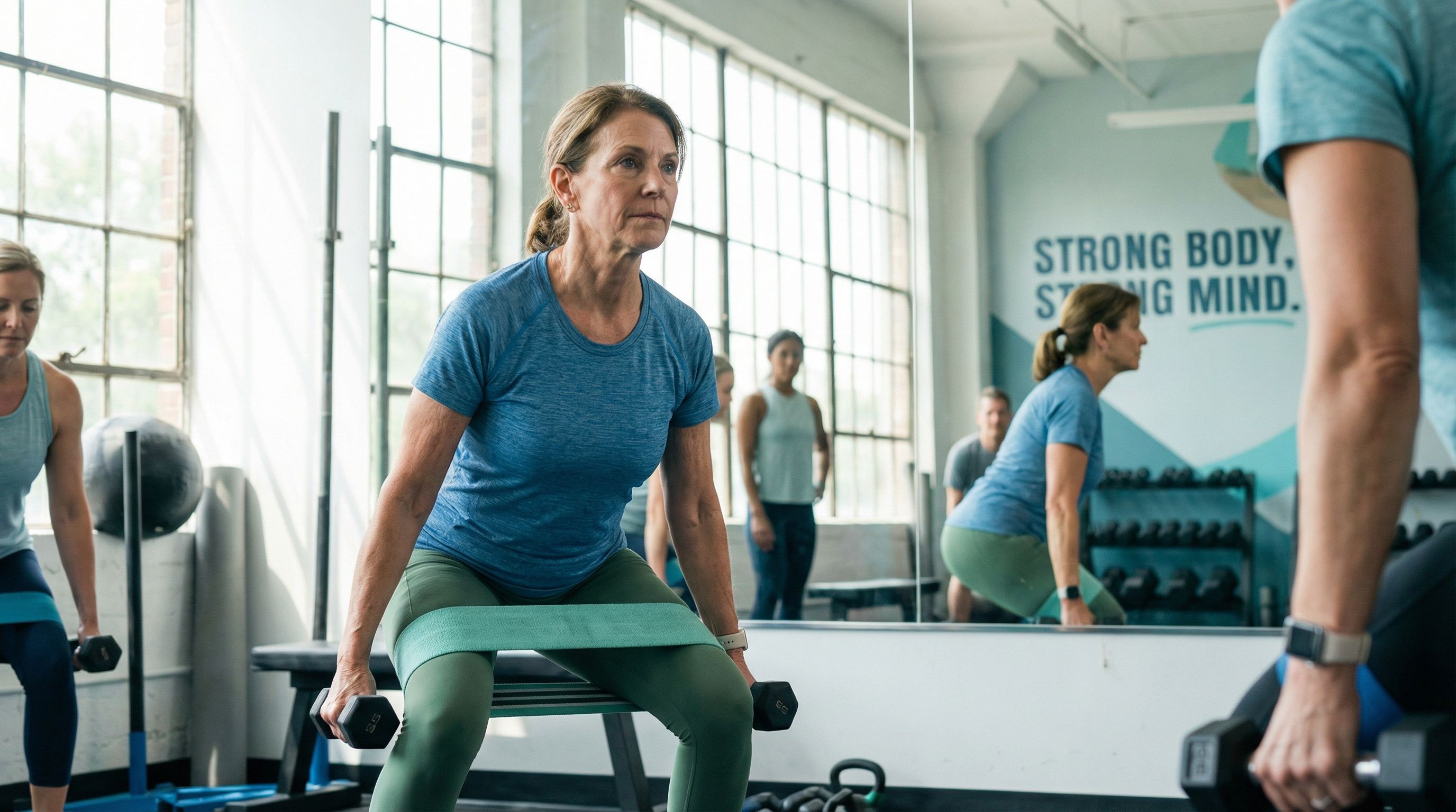 Active person in their 50s doing strength training