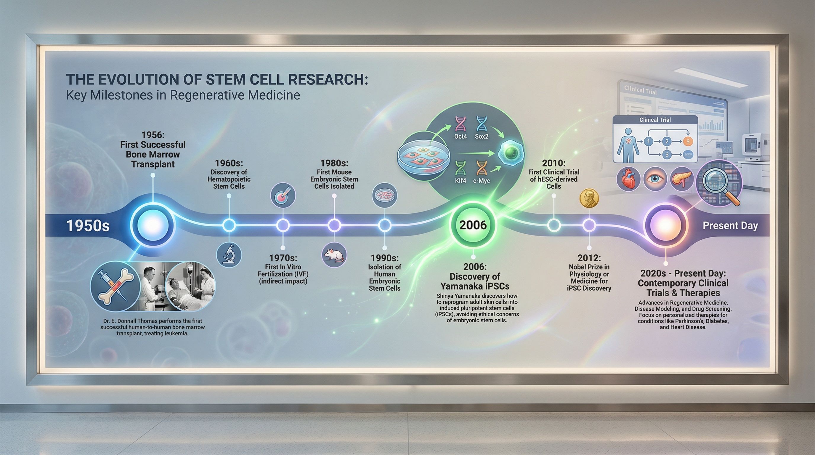 Timeline visualization spanning from 1950s to present day