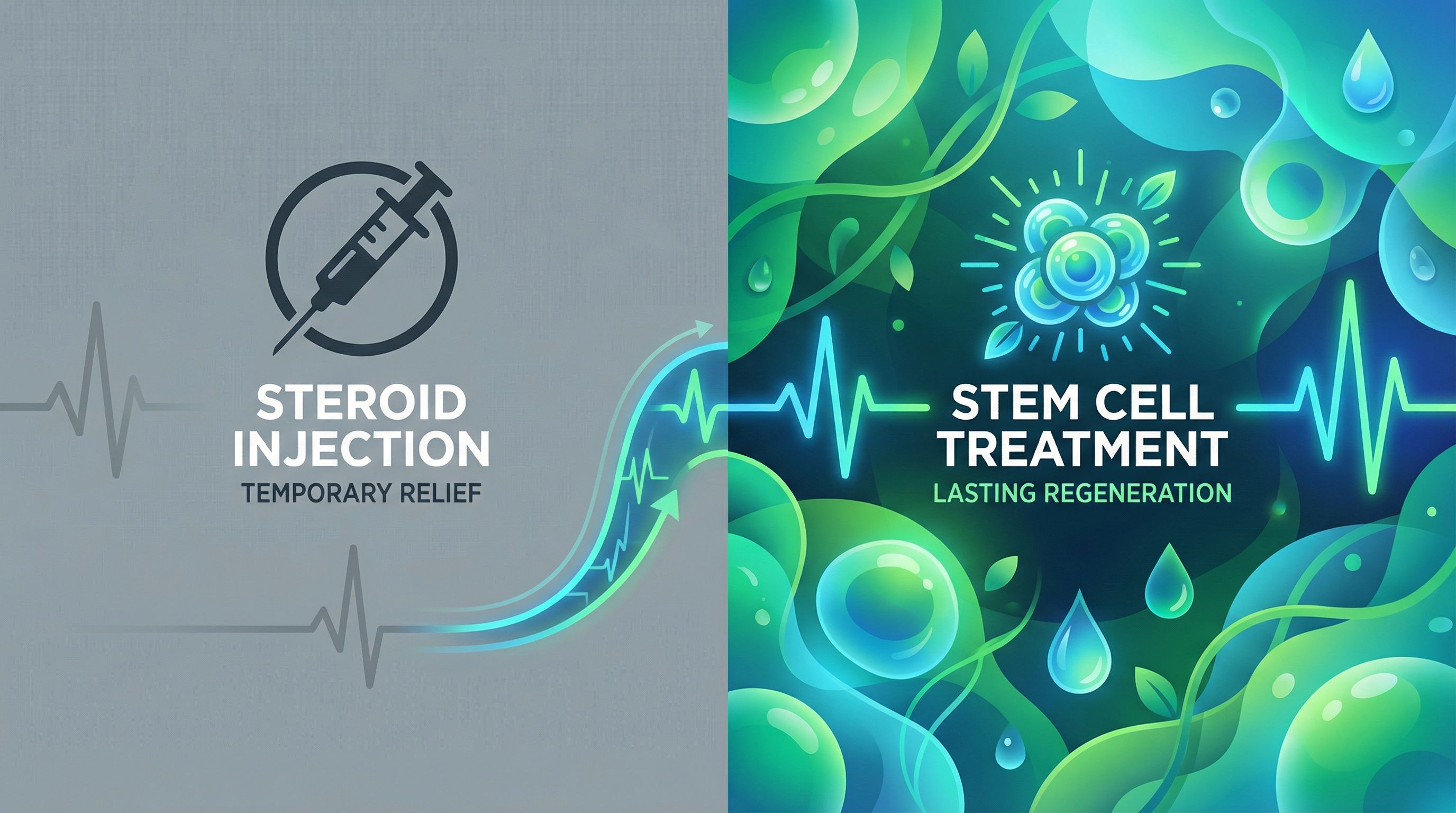 Contrast between temporary relief and lasting regeneration