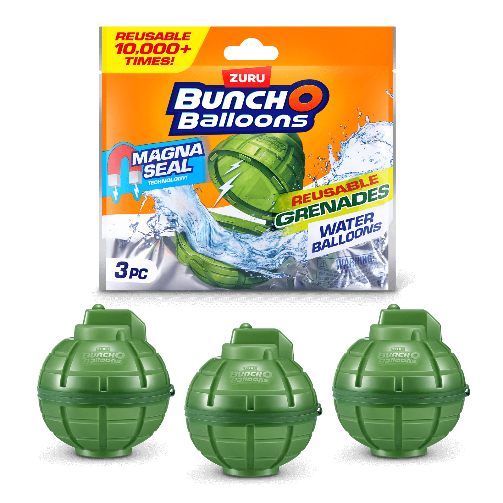Bunch O Balloons Reusable Grenade Water Balloons (3 pack)