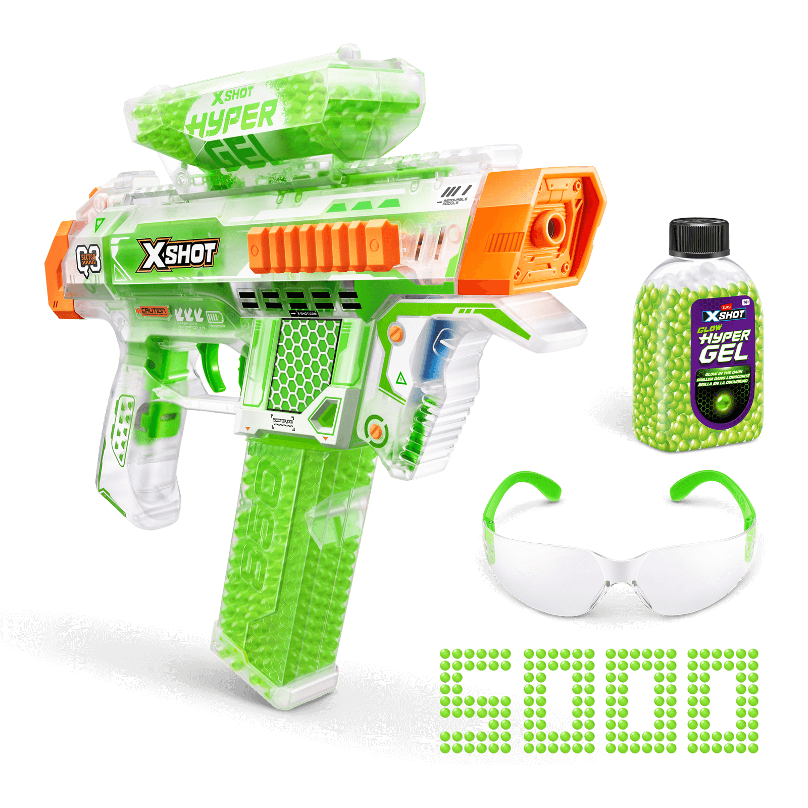 XSHOT Hyper Gel Glow In The Dark NightStrike Blaster