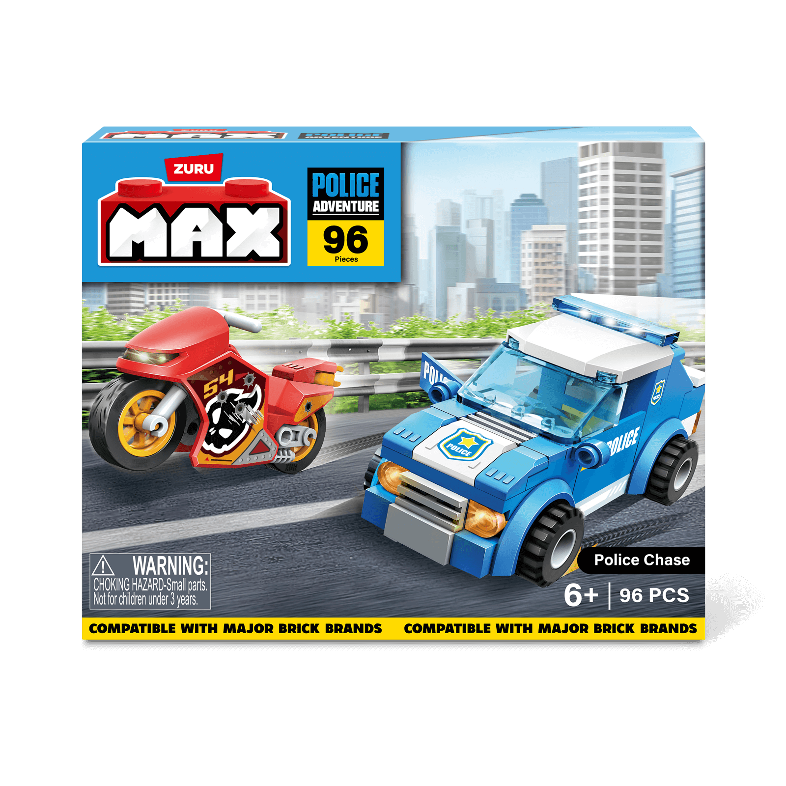 Max Adventure Police Chase Playset (96 pieces)