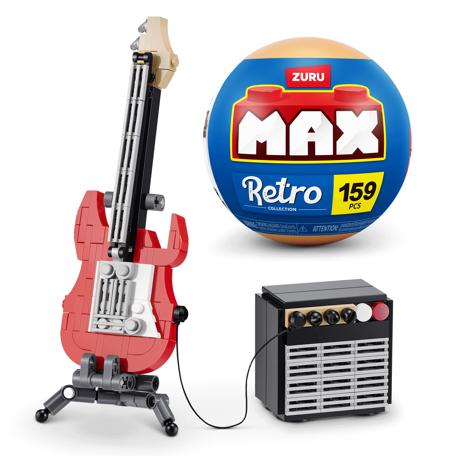 MAX Build More Premium Retro S2 Building Bricks Collection (Guitar And Amp) 