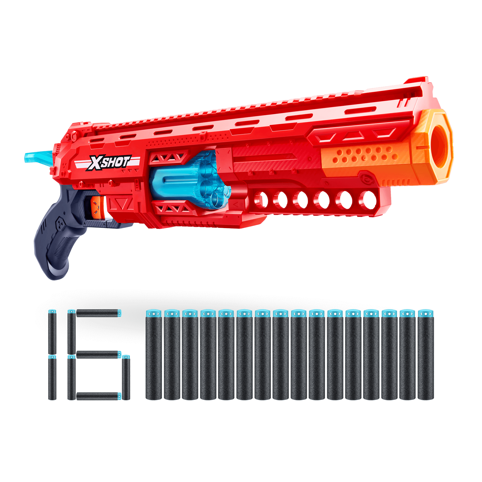  Excel Vigilante (12 Darts + 4 Shooting Targets) by ZURU, X-Shot  Red Foam Dart Blaster, Toy Blaster, Twin Barrels Pump Action, Quick-Fire,  Toys for Kids, Teens, Adults (Red) : Sports 