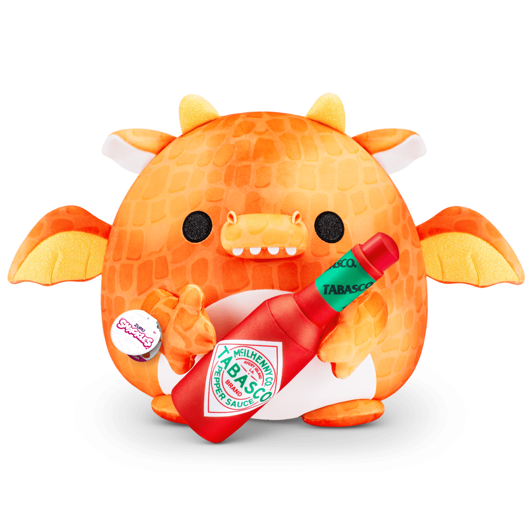 Snackles Dragon (Felix) Holding Tabasco | Full Size (14 Inch) Plush