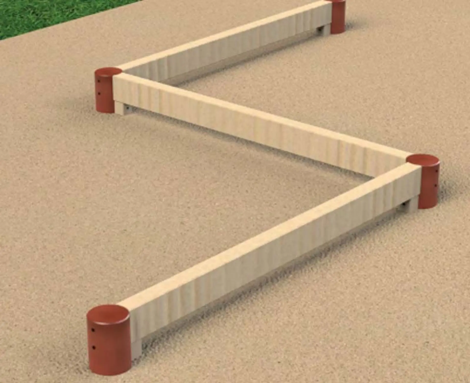 Triple square balance beam