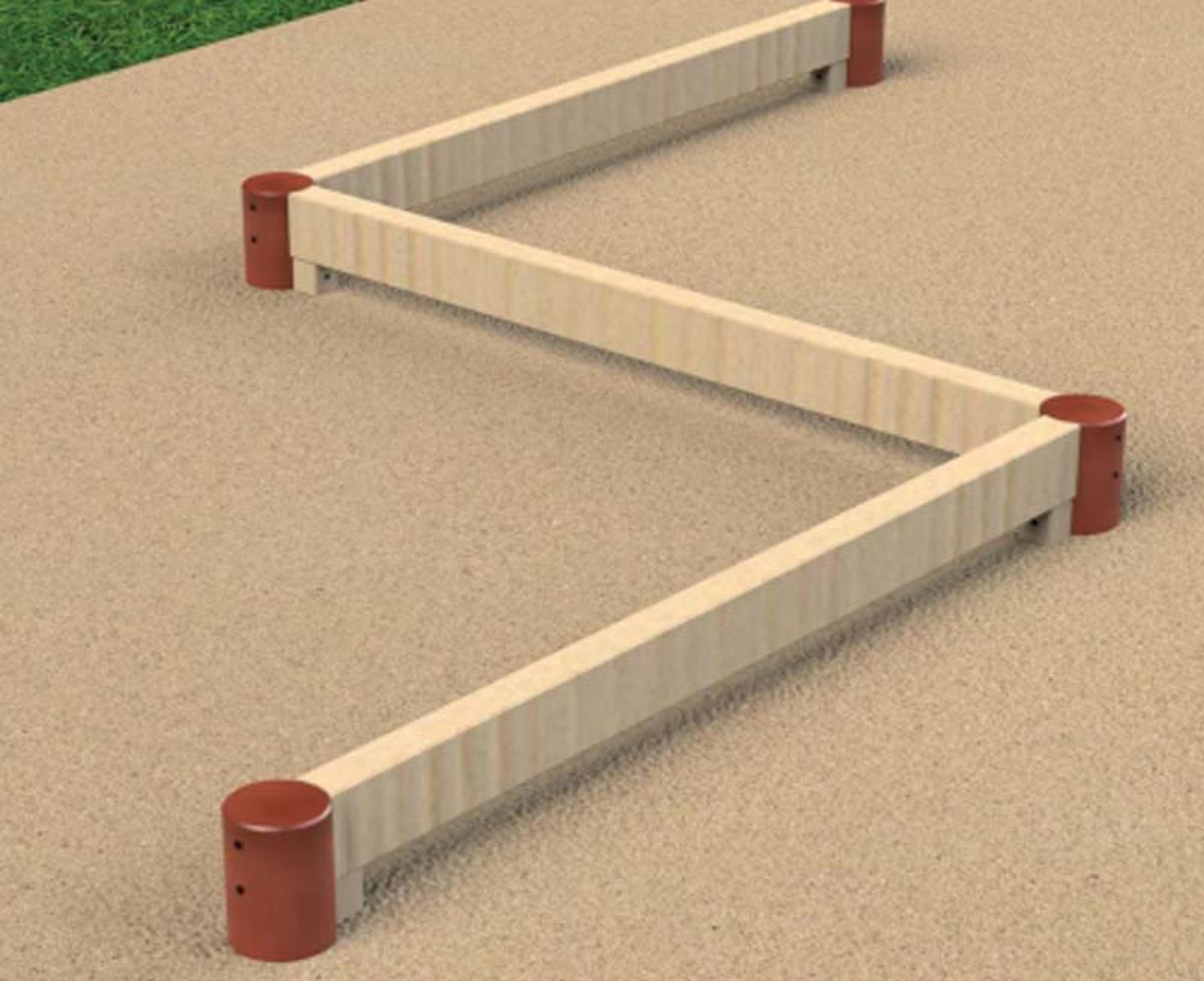 Triple square balance beam