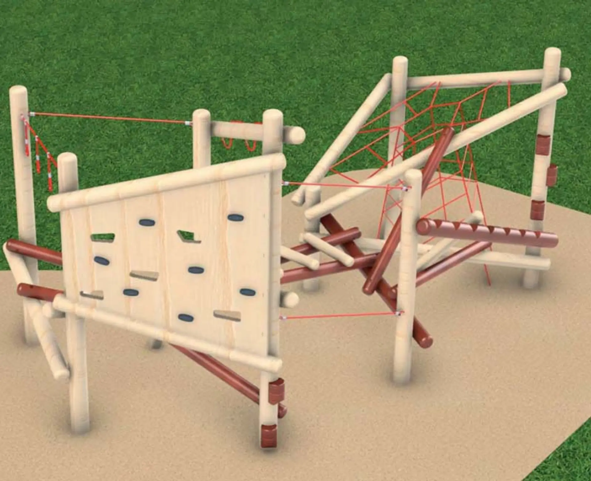 Combined beaver dam - Natural Wood Play Equipment