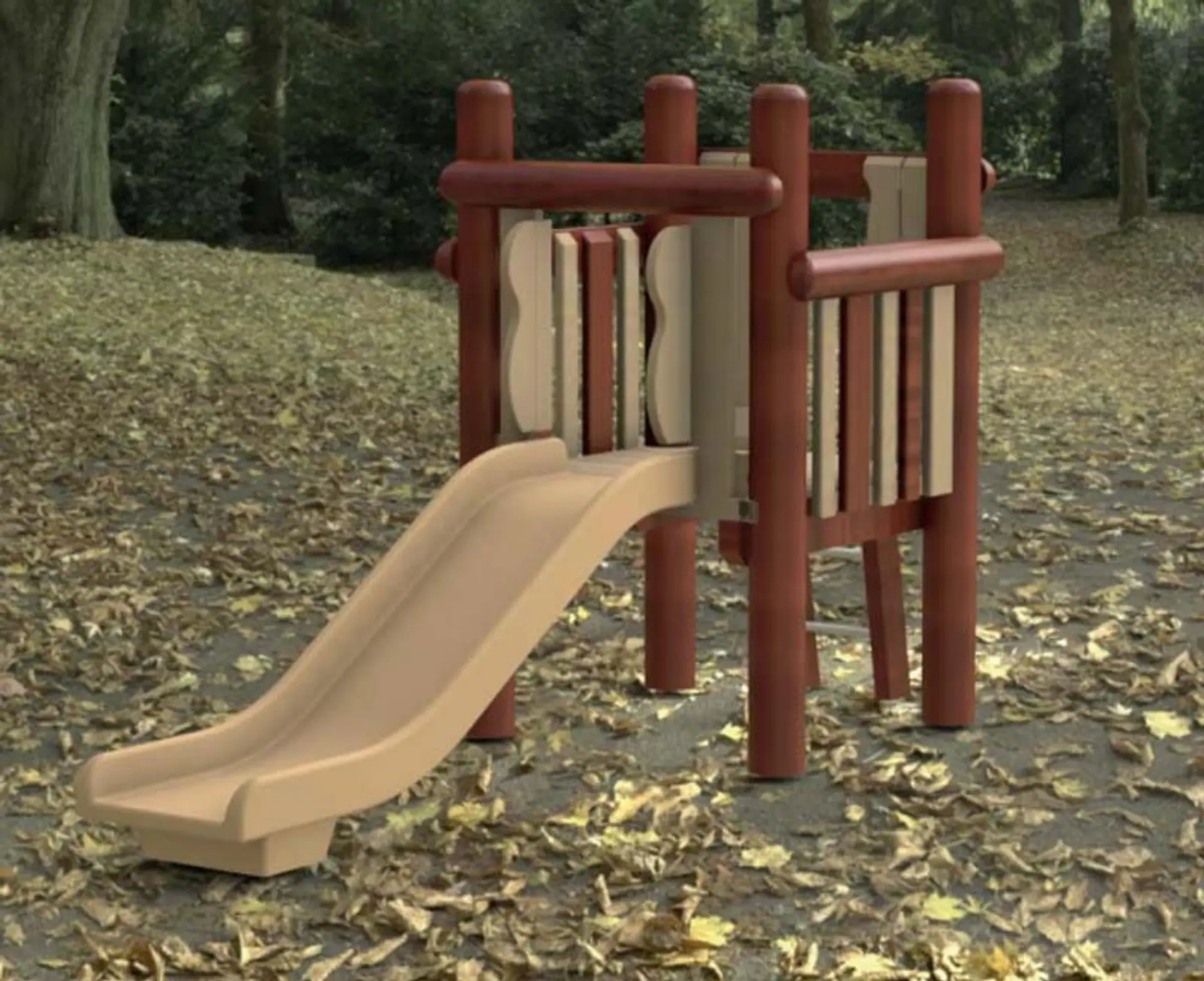 Slide (3ft) - Natural Wood Play Equipment