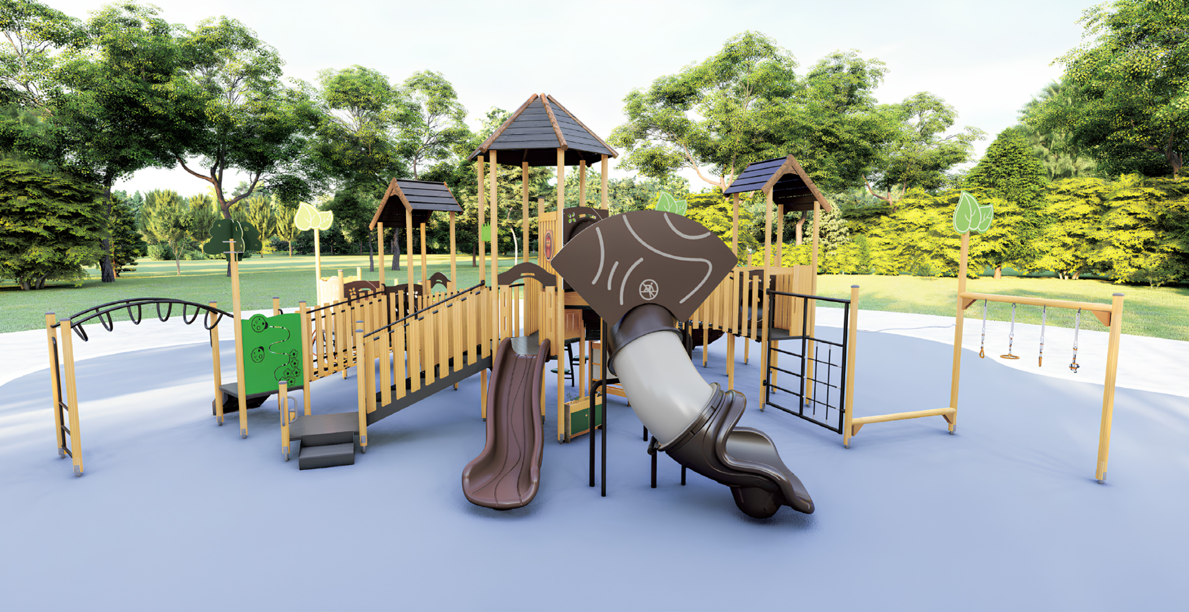 Children sitting together on a Westplay playground