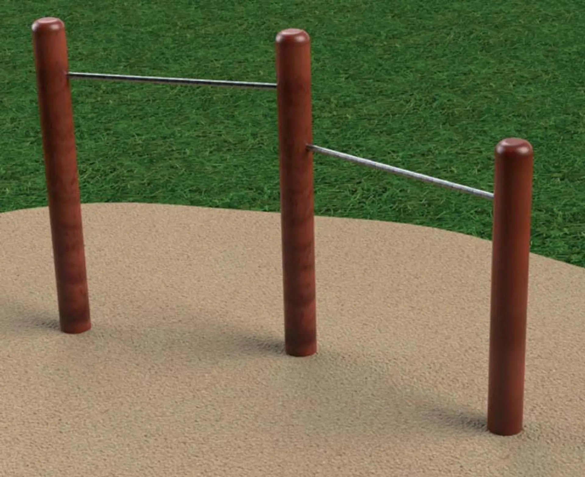 Double pull-up bar - Natural Wood Play Equipment