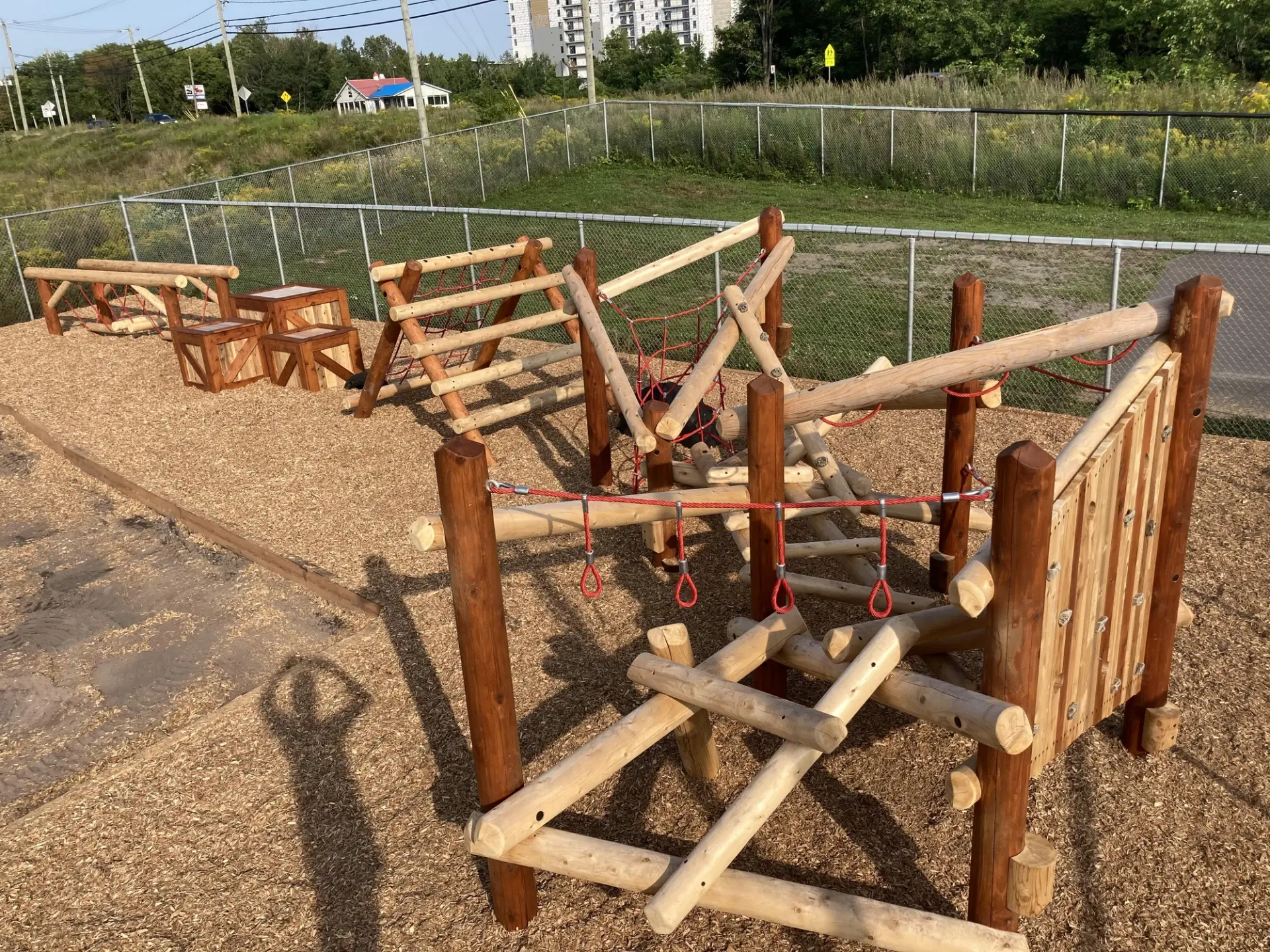 Natural wooden playground installed by Westplay