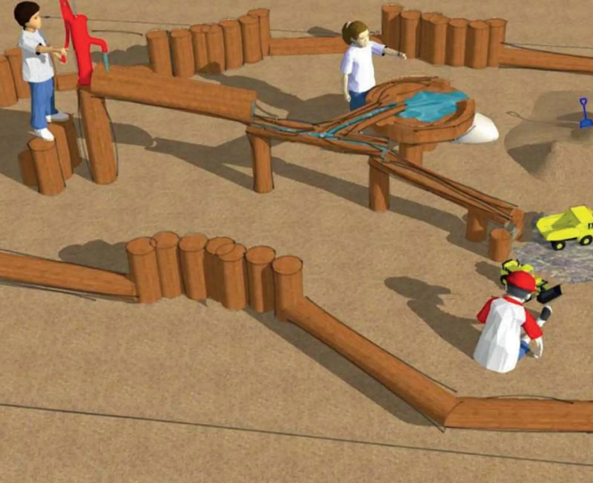 Water and sandgame - Natural Wood Play Equipment