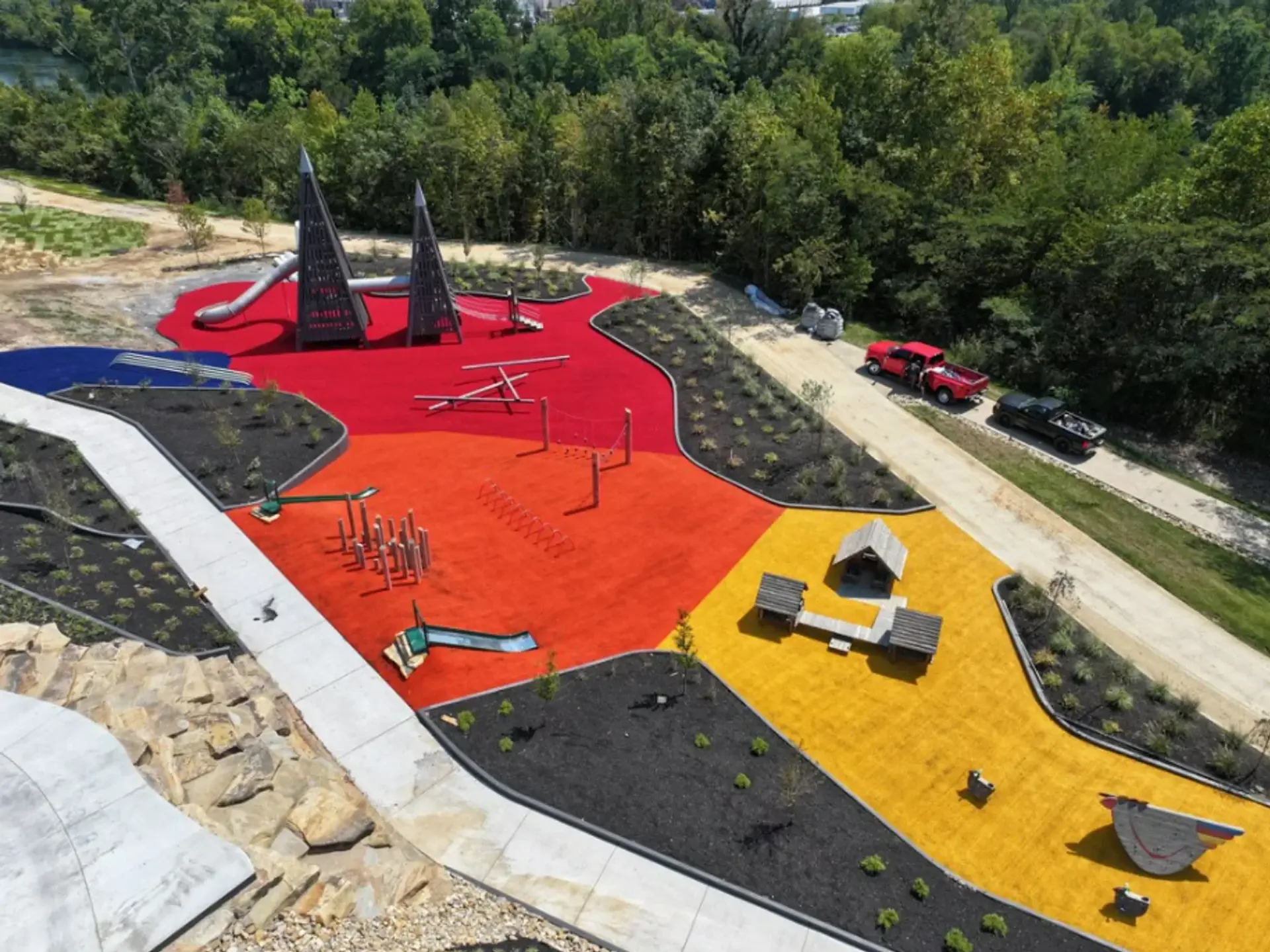 Synthetic playground grass surfacing installed by Westplay