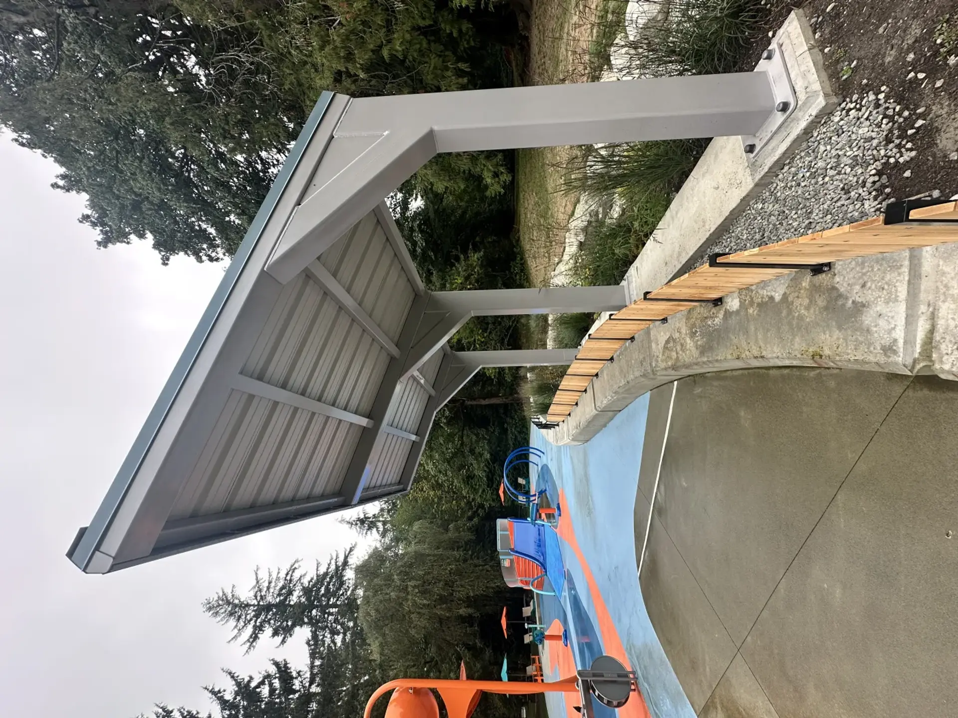 Shade sail and park shelter installed by Westplay