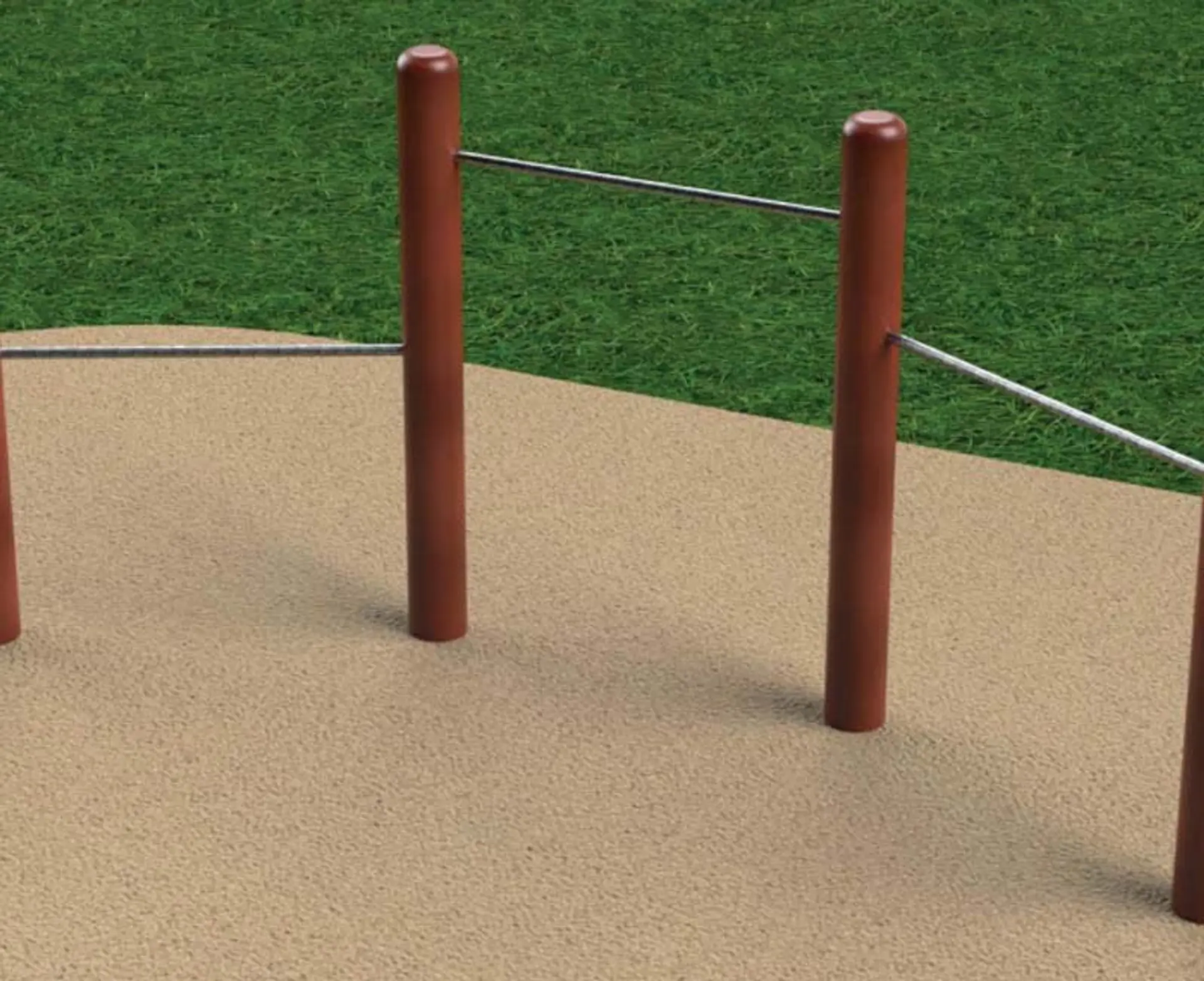 Triple pull-up bar - Natural Wood Play Equipment