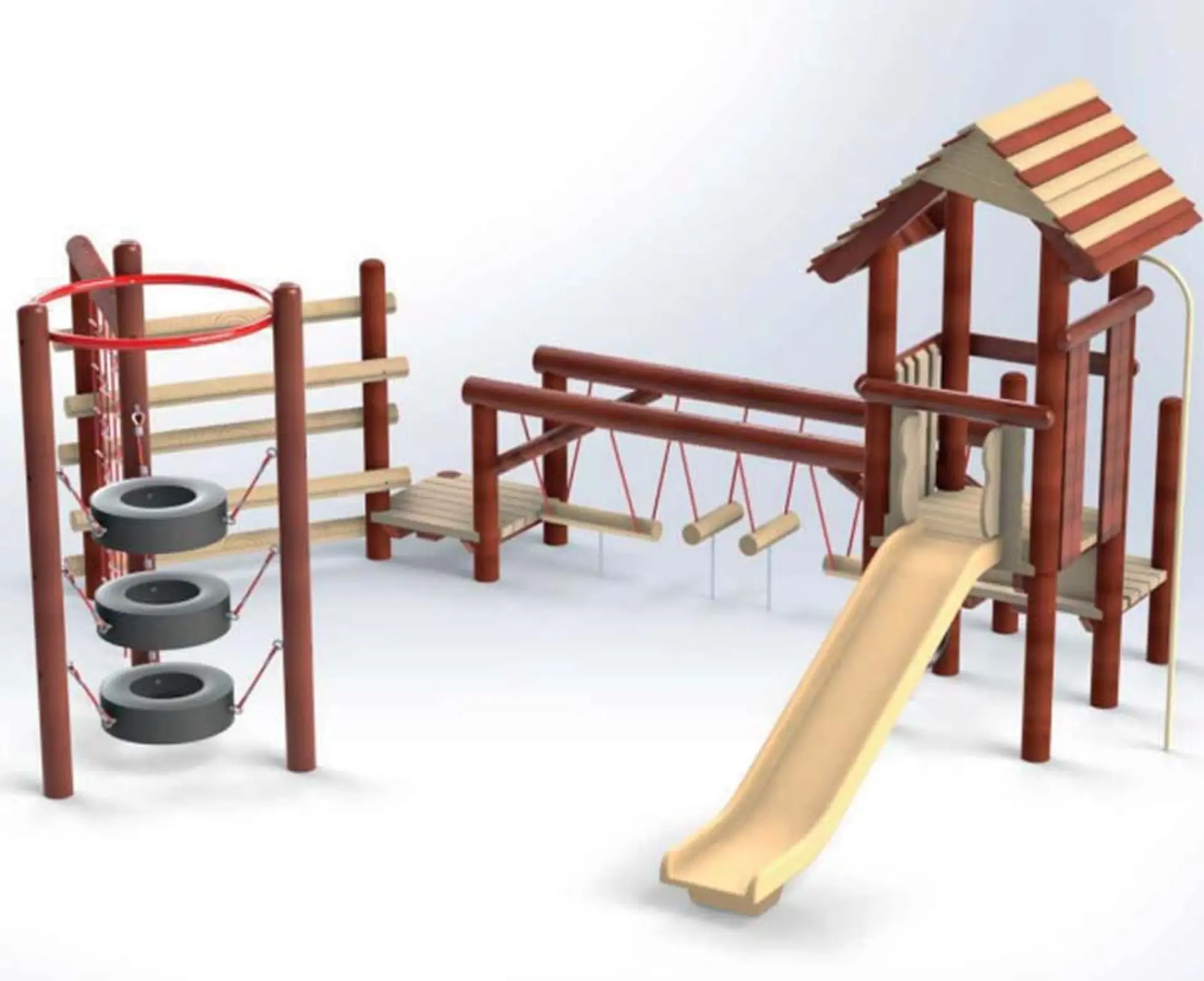 Combined course - Natural Wood Play Equipment