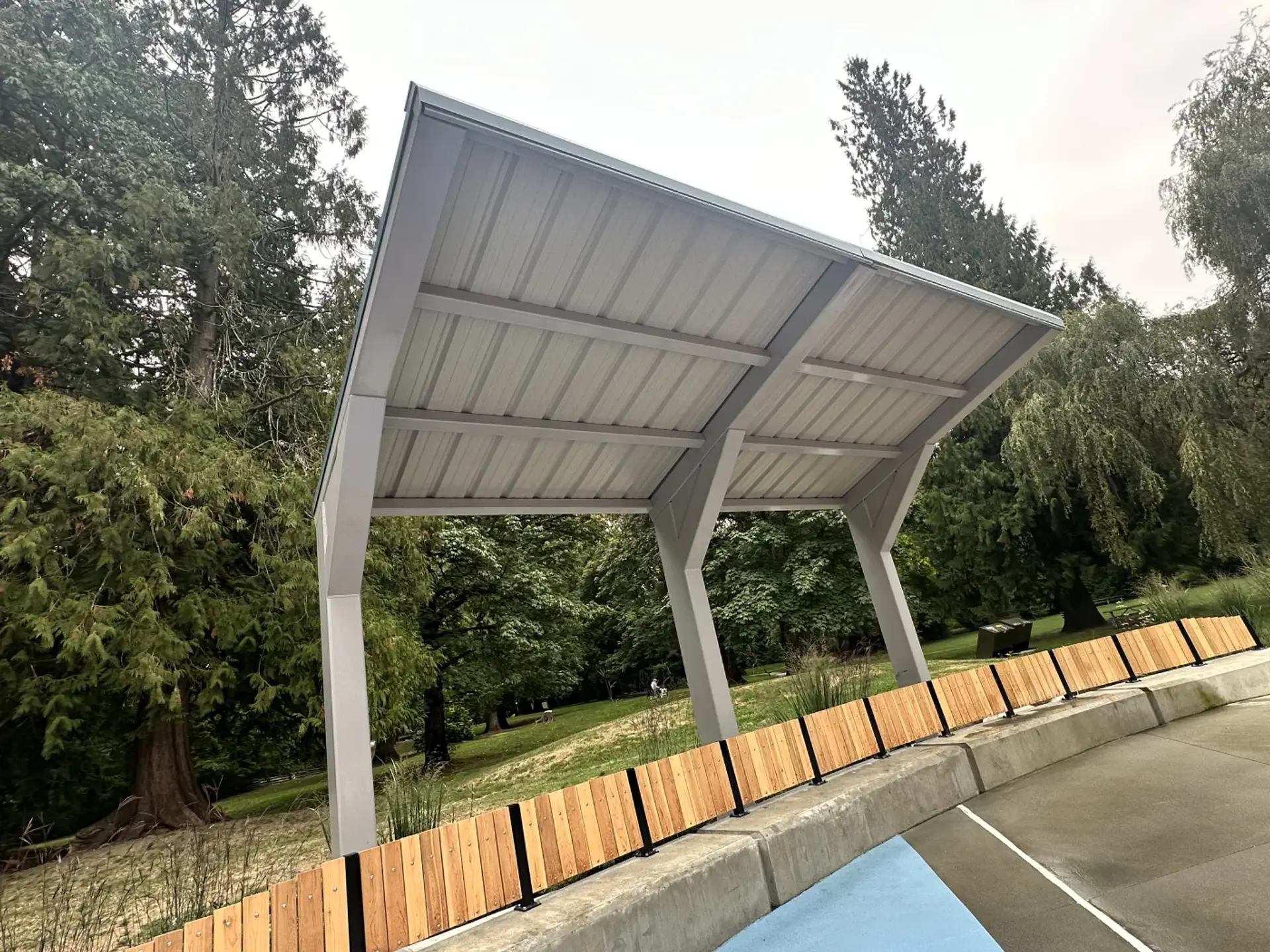 Shade sail and park shelter installed by Westplay