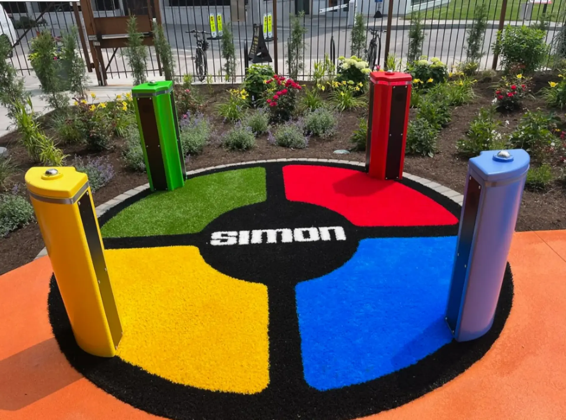 Synthetic playground grass surfacing installed by Westplay