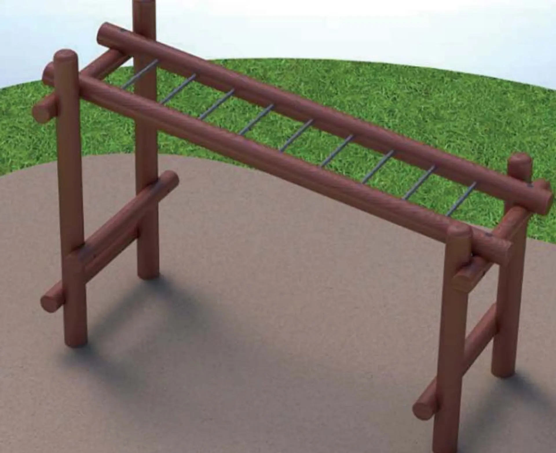 Inclined monkey bar - Natural Wood Play Equipment