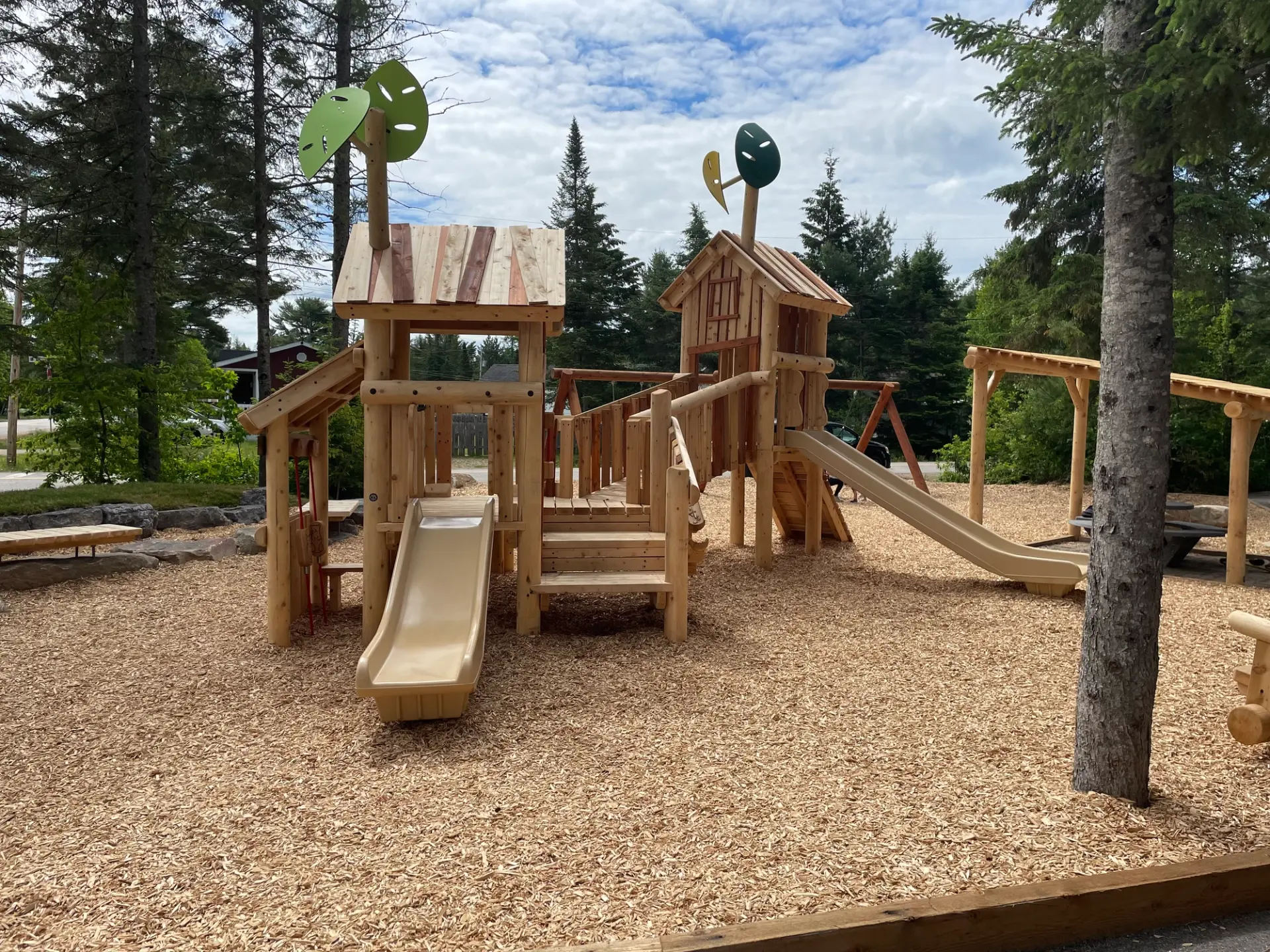 Natural wooden playground installed by Westplay