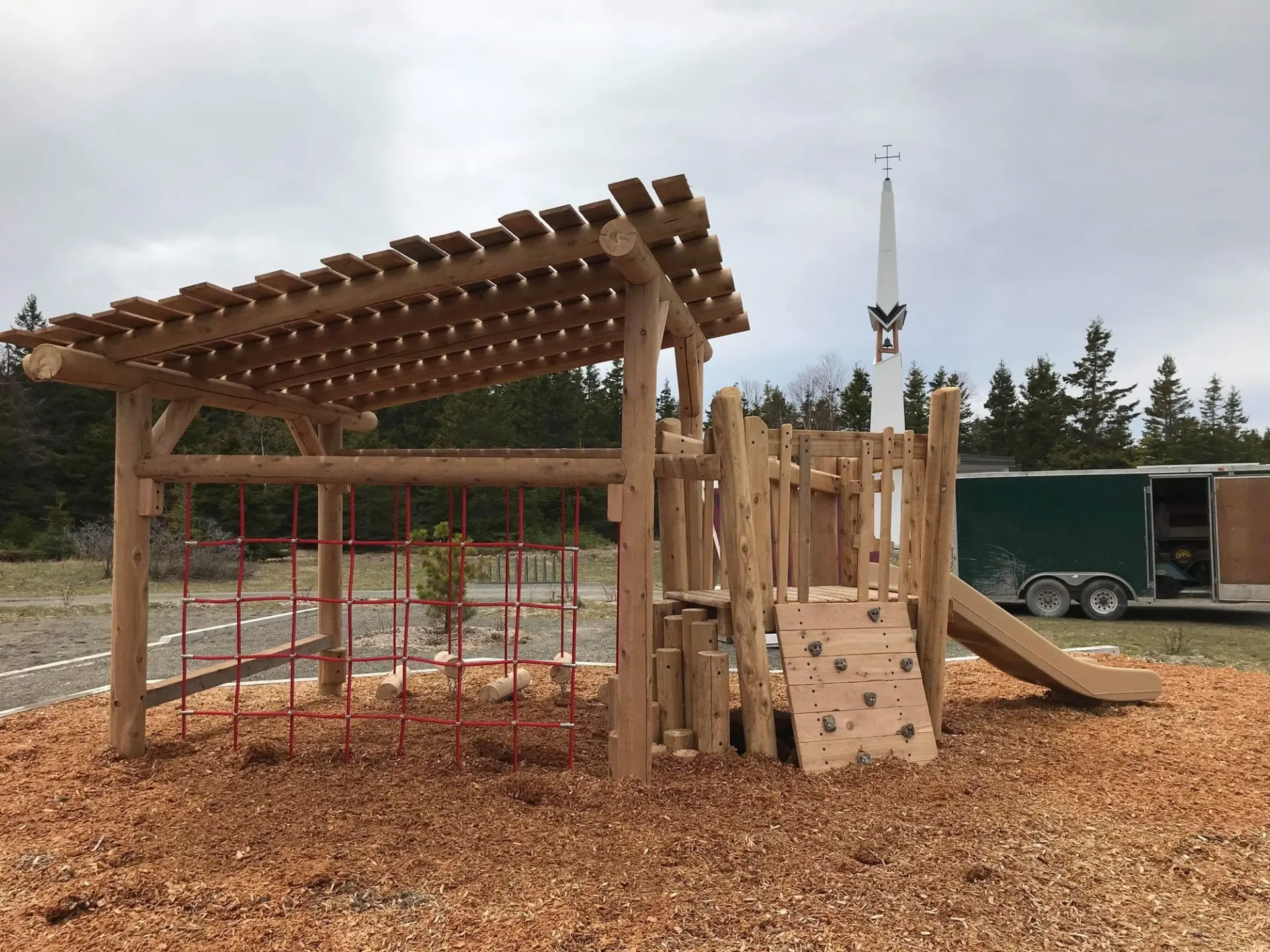 Natural wooden playground installed by Westplay