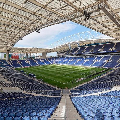 Empty Estádio do Dragão seen from the corner