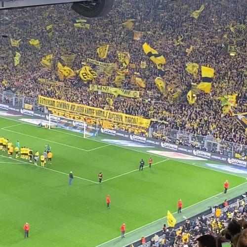 Borussia Dortmund Dortmund fans and players.