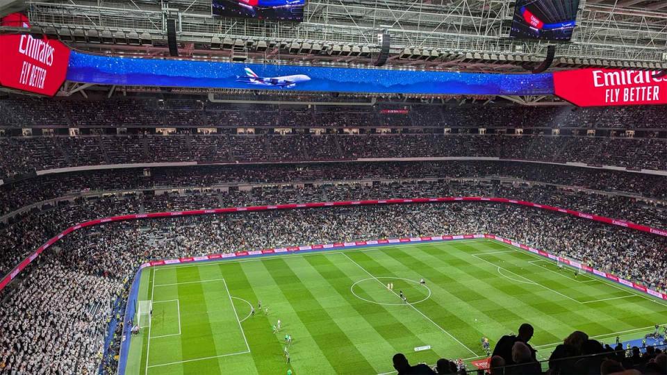 Bernabeu during a match between Real Madrid and Barcelona
