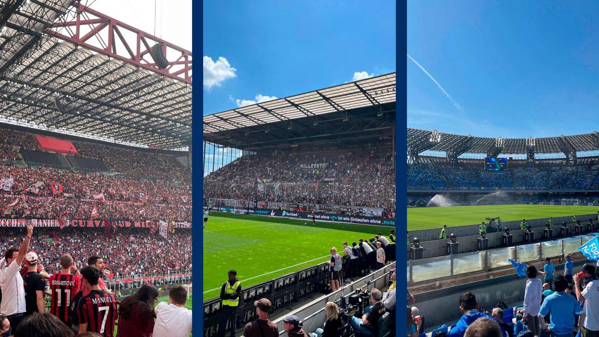 Photo showing San Siro, Millerntor and Stadio Maradona