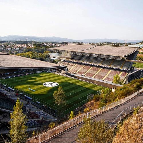 Aerial view of an empty Estadio Municipal de Braga