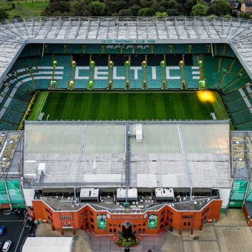 Aerial view of an empty Celtic Park