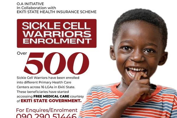 O.A Initiative Commences the 2nd Phase of Enrolment of Sickle Cell Warriors into Free Medical Care under Ekiti State Health Insurance Scheme (EKHIS)