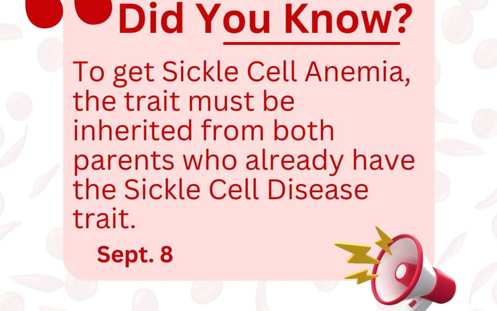 Sickle Cell IS Not A Gene To Be Taken From One Parent