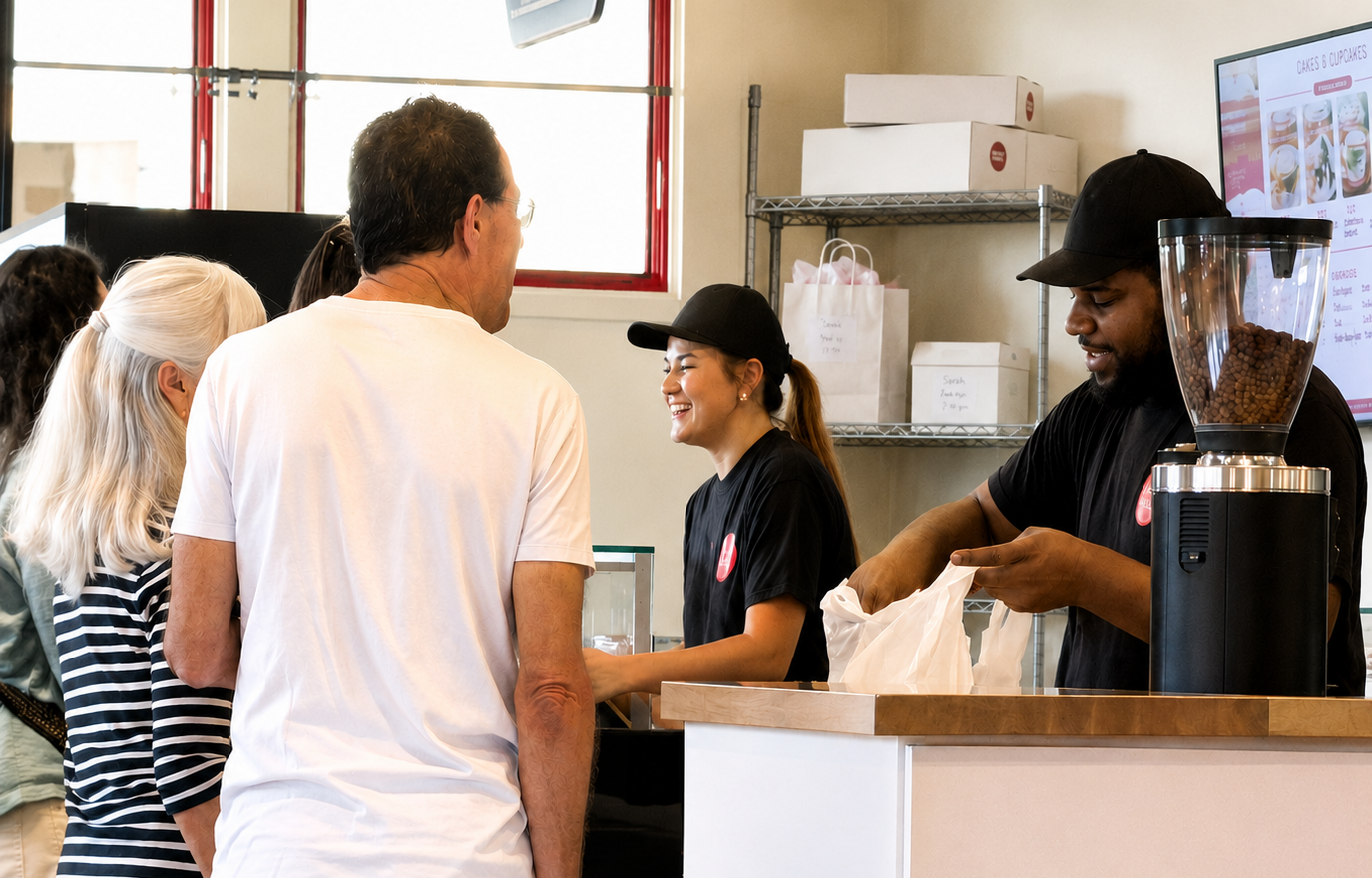 team serving guests