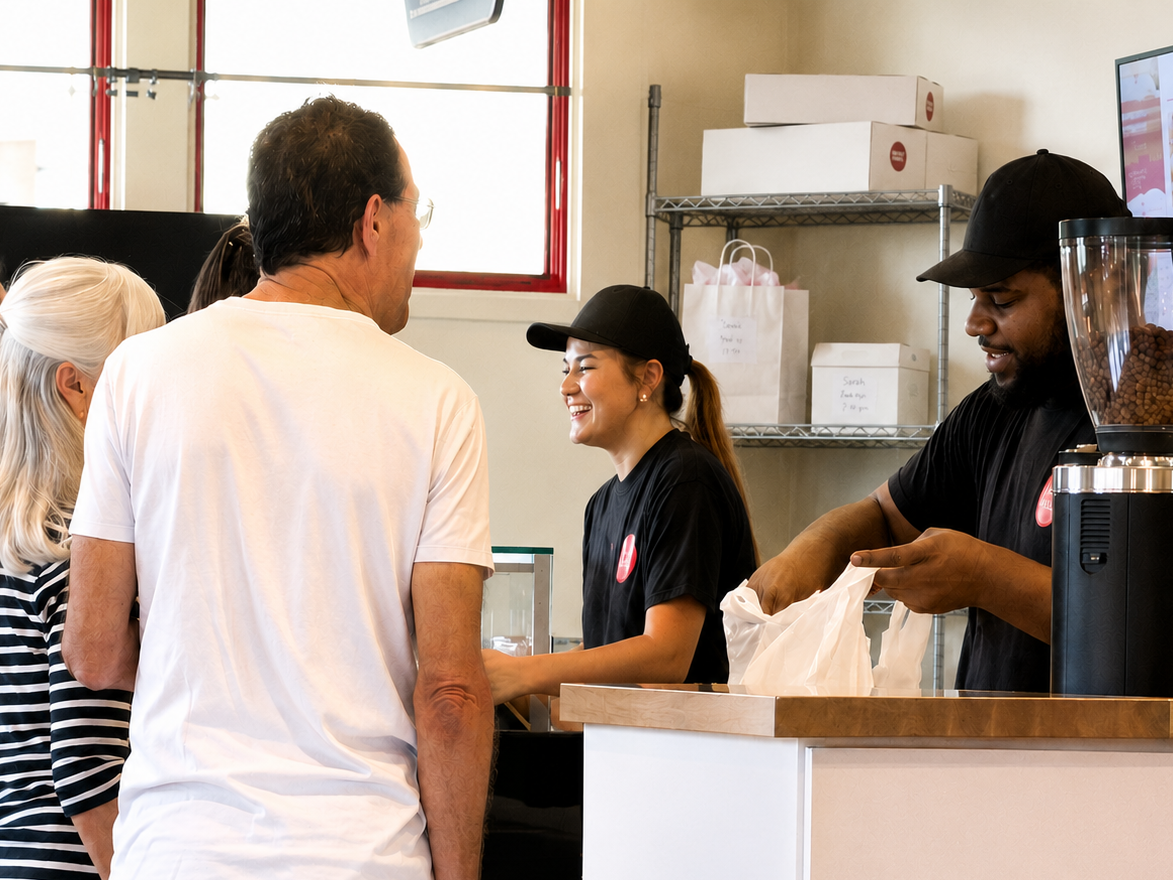 team serving guests