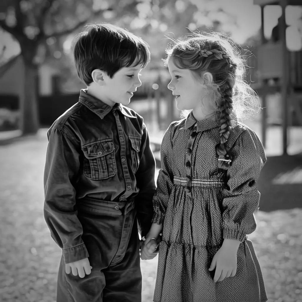 A boy and Girl in a playground