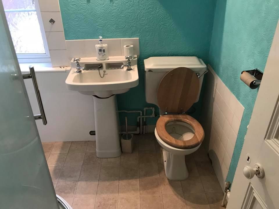 Bathroom before work begun in Spencers Wood, Reading