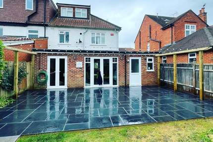 Completed extension and patio in Caversham, Reading