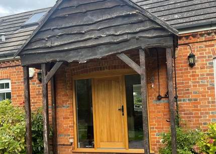 Porch canopy before work begun in Burghfield, Reading