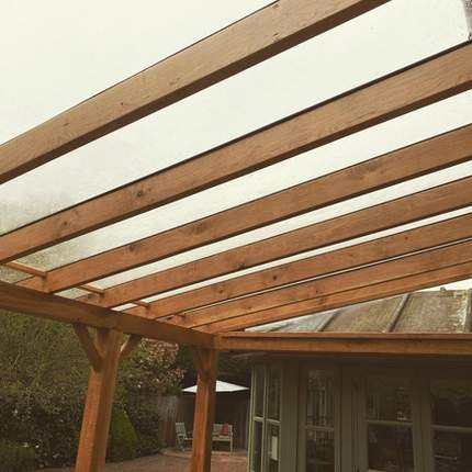 Completed patio and pergola in Hurst, Wokingham