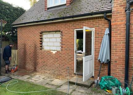 Garage before work begun in Hurst, Wokinhgham
