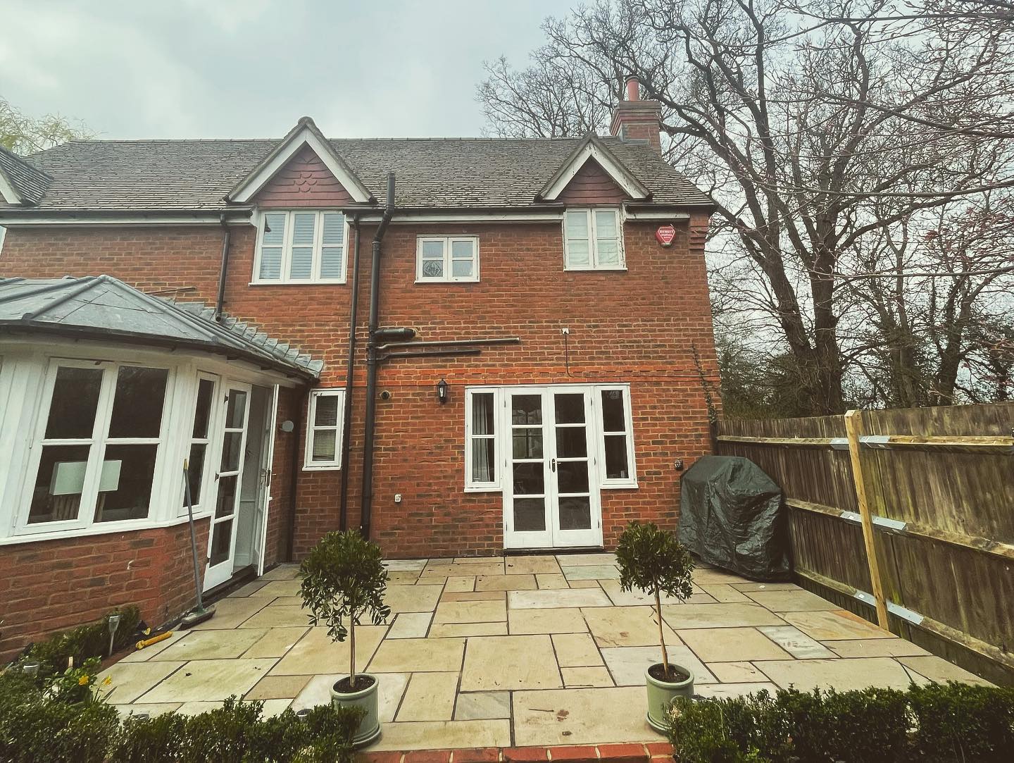 Patio before work begun in Hurst, Wokingham