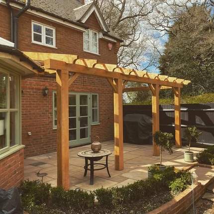 Completed patio and pergola in Hurst, Wokingham