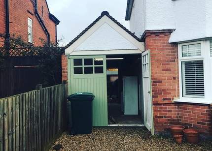 Garage before work begun in Caversham, Reading