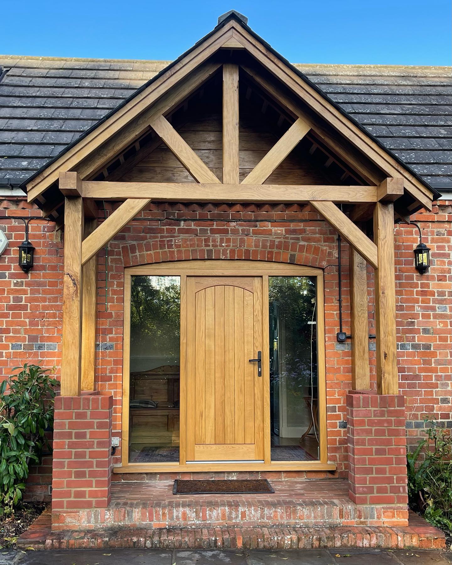 Completed porch canopy in Burghfield, Reading