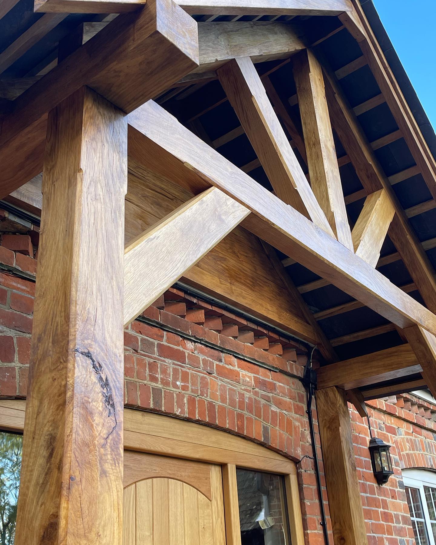 Underside of completed porch renovation in Burghfield, Reading